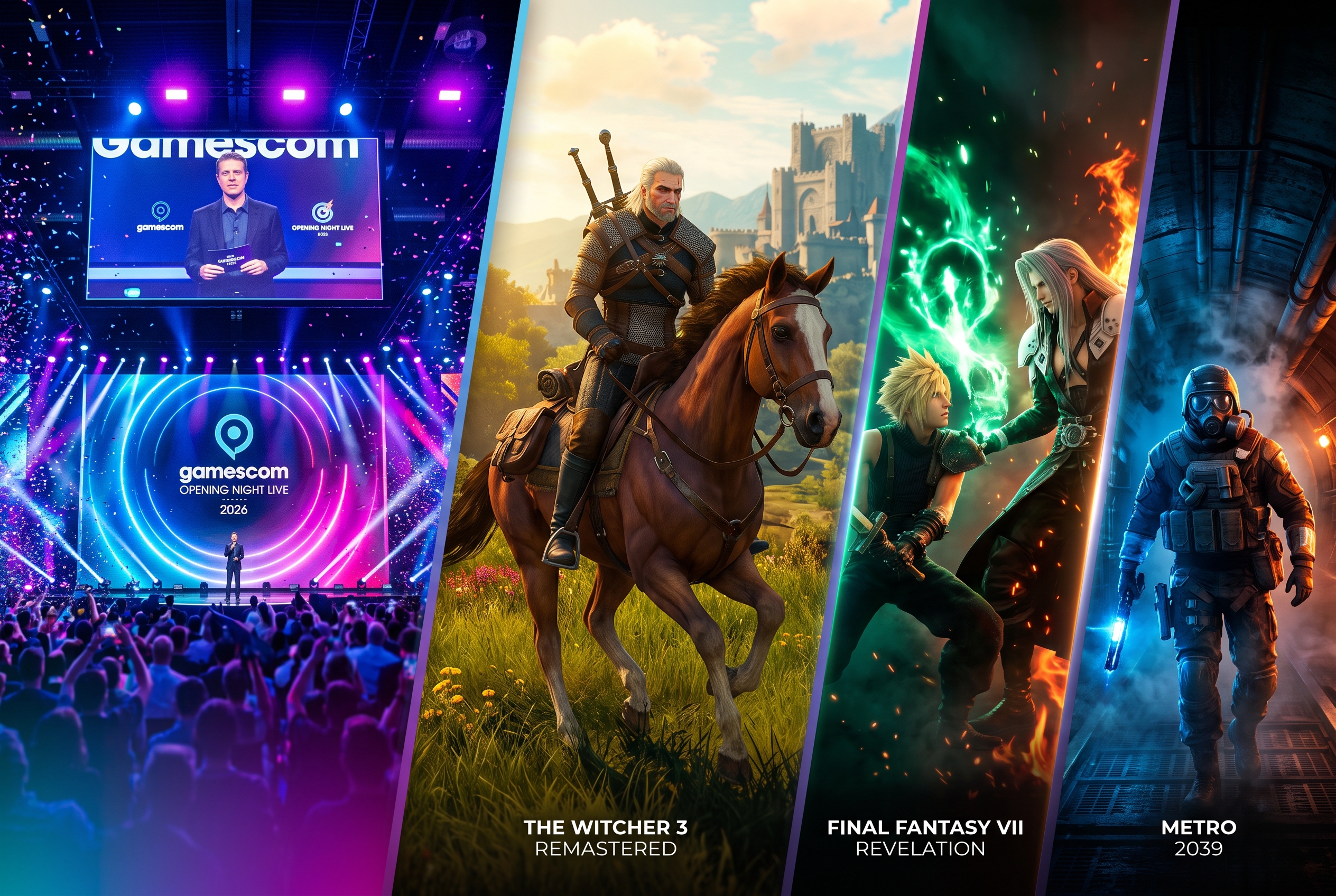 Gamescom 2026 Announcements: Opening Night Live Recap, Witcher 3 Remastered, and FF7 Revelation